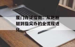 厦门办证指南：从跑断腿到指尖办的全流程进化