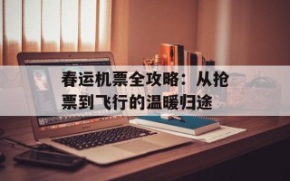 春运机票全攻略：从抢票到飞行的温暖归途