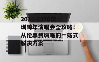 2025-2026深圳跨年演唱会全攻略：从抢票到嗨唱的一站式解决方案