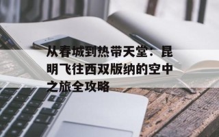从春城到热带天堂：昆明飞往西双版纳的空中之旅全攻略