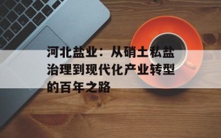 河北盐业：从硝土私盐治理到现代化产业转型的百年之路