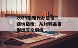2025最新代办签证避坑指南：从材料准备到出签全解析