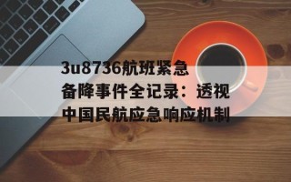 3u8736航班紧急备降事件全记录：透视中国民航应急响应机制