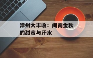 漳州大丰收：闽南金秋的甜蜜与汗水