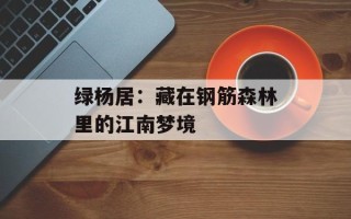 绿杨居：藏在钢筋森林里的江南梦境