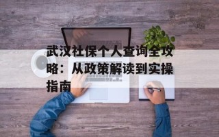 武汉社保个人查询全攻略：从政策解读到实操指南