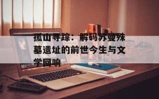 孤山寻踪：解码苏曼殊墓遗址的前世今生与文学回响
